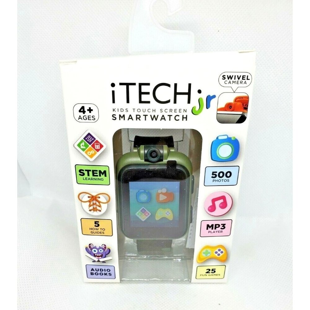 iTech Jr Kids Army Fatigue Camera Touch Screen Audio Books Games Smartwatch